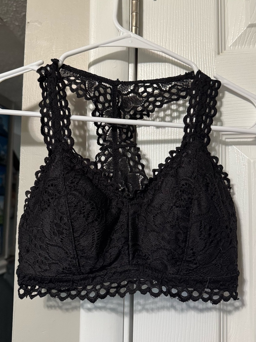 Maurices Black & Off White Crochet Lace Bralettes
